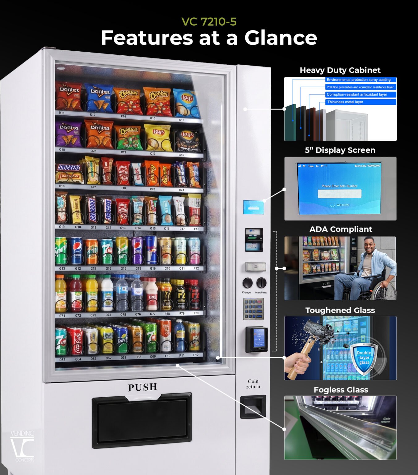VC 7210-5C Large White Refrigerated Combo Machine - Image 4